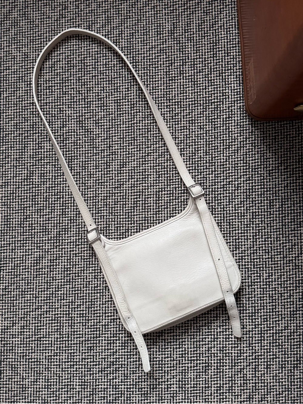 vtg coach 9142 ivory white leather shoulder bag crossbody bag vintage leather